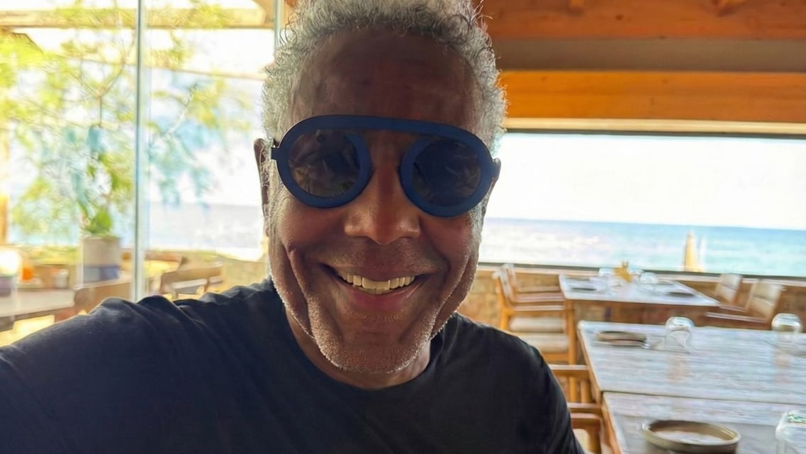 Giancarlo Esposito spotted in Italy wearing Blackfin ARC-R eyewear