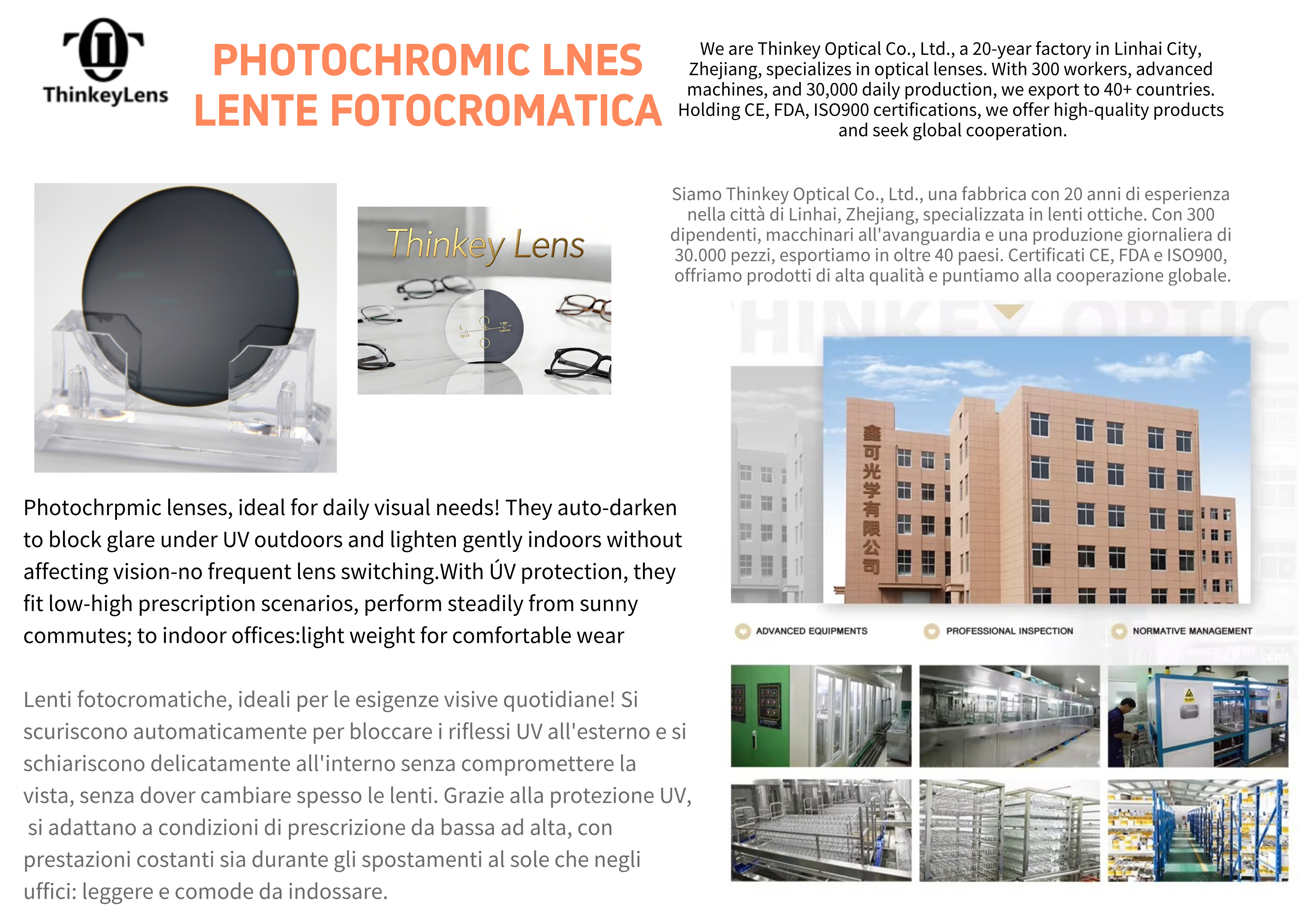 Thinkey Optical: lenti fotocromatiche per ogni esigenza